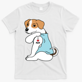 I Love Mom Tattoo Jack Russell Terrier Mothers Day Dog T-Shirt - White