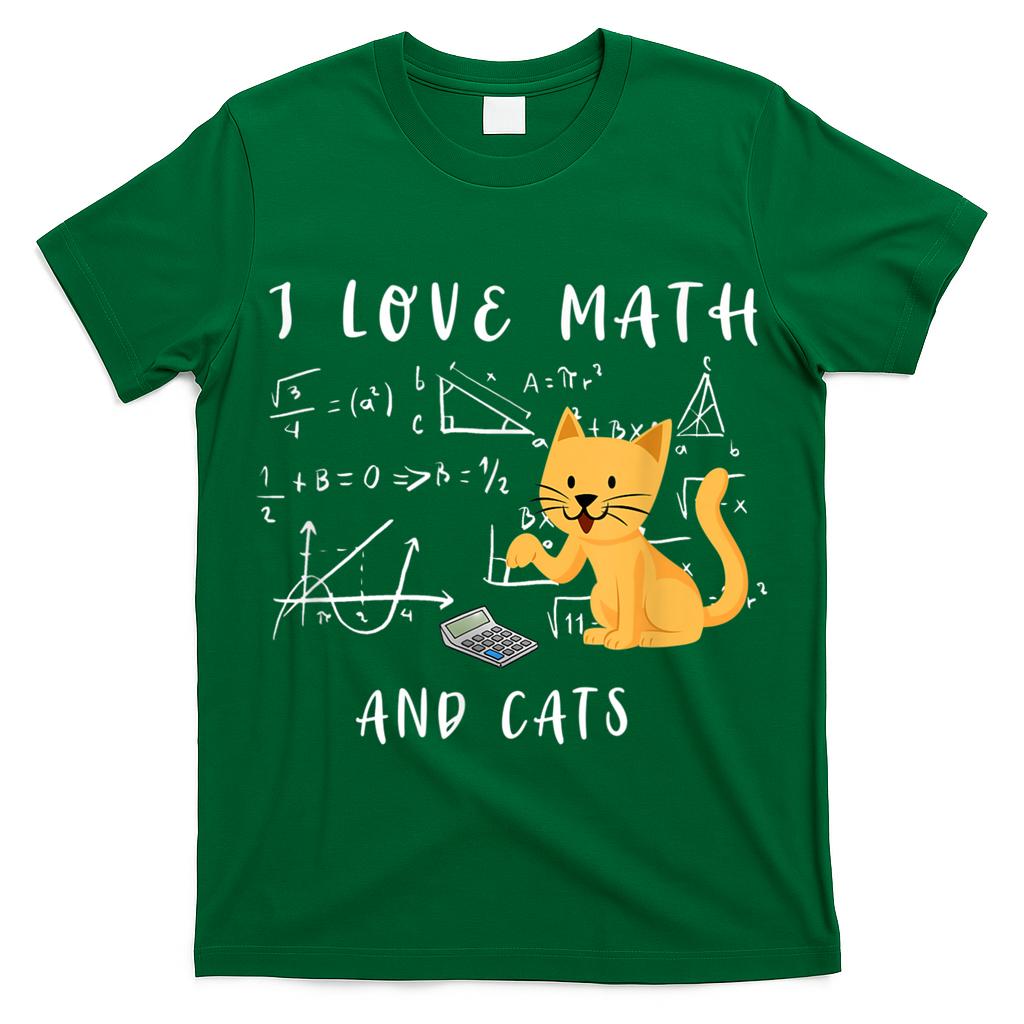 I Love Math And Cats Math Student Mathematician Math Teacher T-Shirt