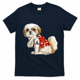 I Love Mom Tattoo Shih Tzu Mom Funny Mother's Day Gift T-Shirt - Navy Blue