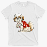 I Love Mom Tattoo Shih Tzu Mom Funny Mother's Day Gift T-Shirt - White