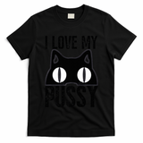 I Love My Pussy Cat Funny Halloween Cats Spiderweb Premium T-Shirt