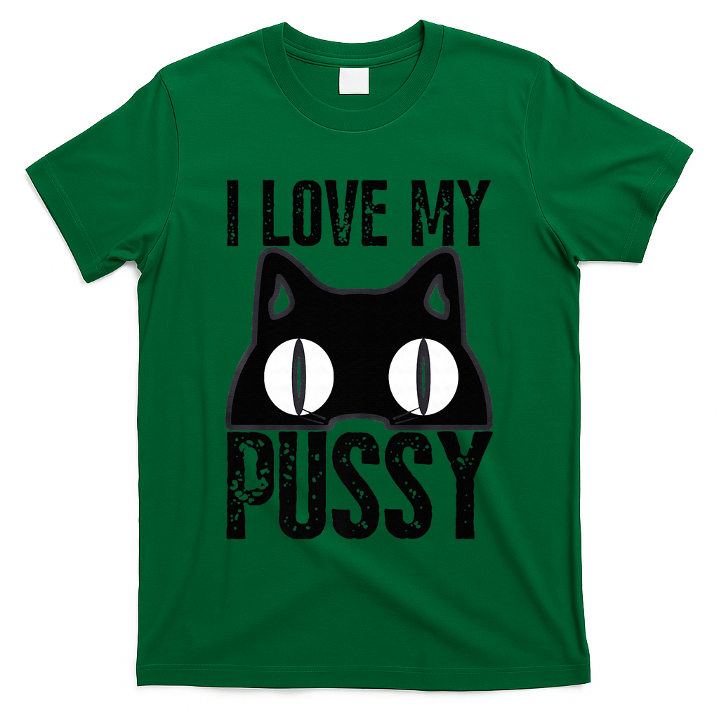 I Love My Pussy Cat Funny Halloween Cats Spiderweb Premium T-Shirt