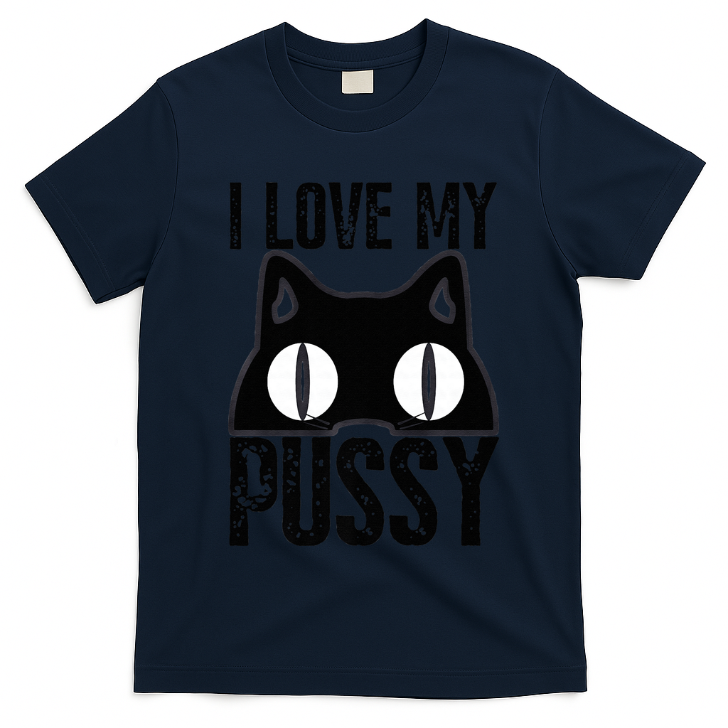 I Love My Pussy Cat Funny Halloween Cats Spiderweb Premium T-Shirt