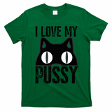 I Love My Pussy Cat Funny Halloween Cats Spiderweb Premium T-Shirt - Irish Green