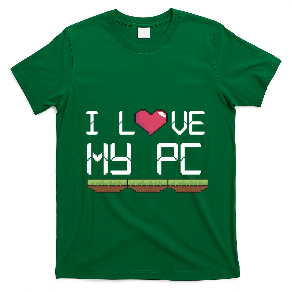 I Love My Pc Gamer Game Playing Computer Play Online Vr Gift T-Shirt - Irish Green