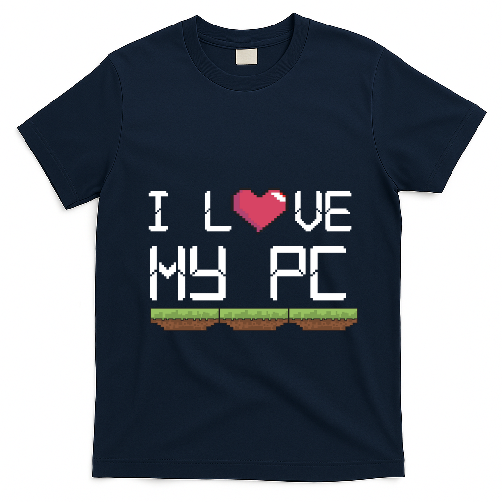 I Love My Pc Gamer Game Playing Computer Play Online Vr Gift T-Shirt - Navy Blue