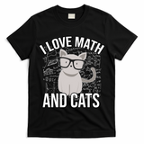 I Love Math And Cats Funny T-Shirt