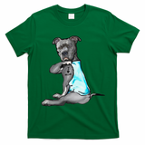 I Love Mom Tattoo Pitbull Dog Lover  Gift Pitbull Mom T-Shirt - Irish Green