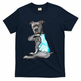I Love Mom Tattoo Pitbull Dog Lover  Gift Pitbull Mom T-Shirt - Navy Blue
