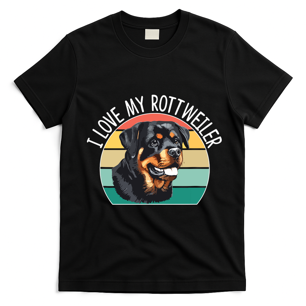 I Love My Rottweiler T-Shirt - Black