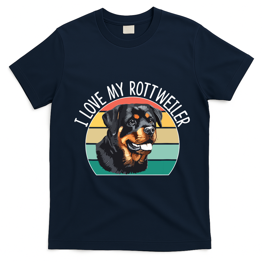 I Love My Rottweiler T-Shirt - Navy Blue
