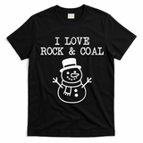 I Love Rock And Coal Christmas T-Shirt - Black