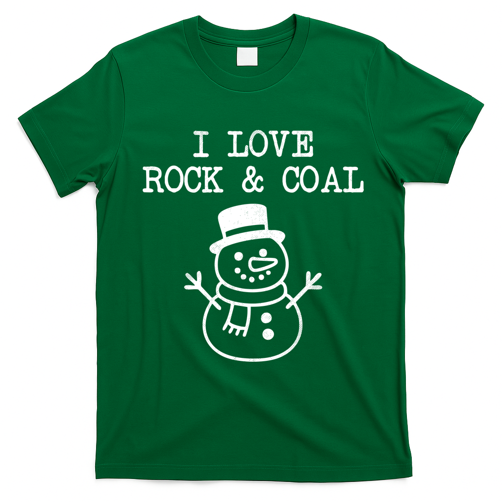 I Love Rock And Coal Christmas T-Shirt - Irish Green