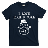 I Love Rock And Coal Christmas T-Shirt - Navy Blue