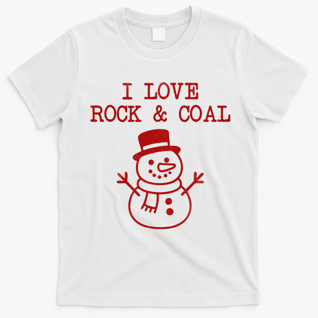 I Love Rock And Coal Christmas T-Shirt - White