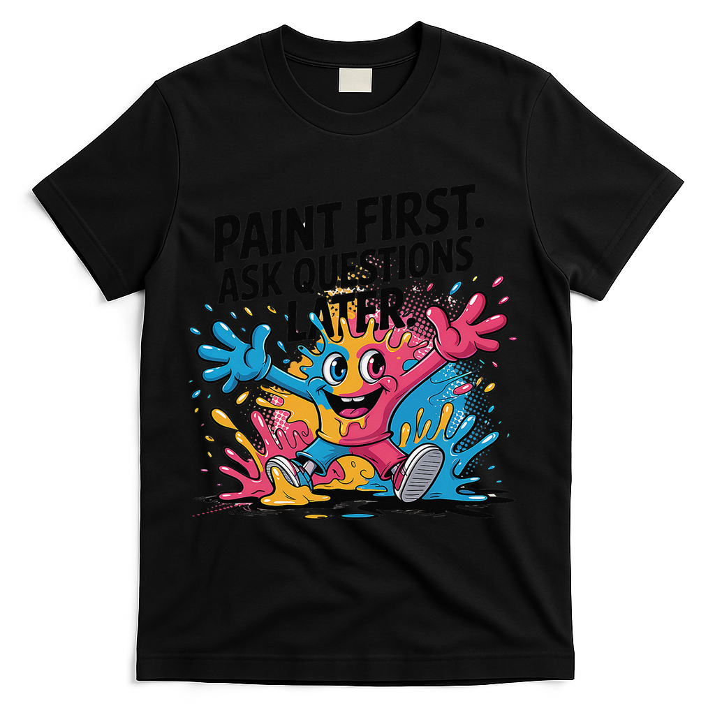 I Love To Finger Paint Funny Art Teacher Painting Artists T-Shirt - Black