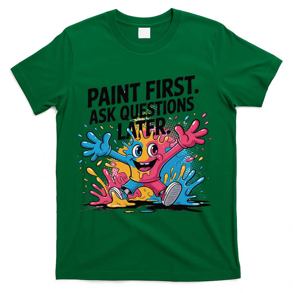 I Love To Finger Paint Funny Art Teacher Painting Artists T-Shirt - Green