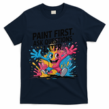 I Love To Finger Paint Funny Art Teacher Painting Artists T-Shirt - Navy