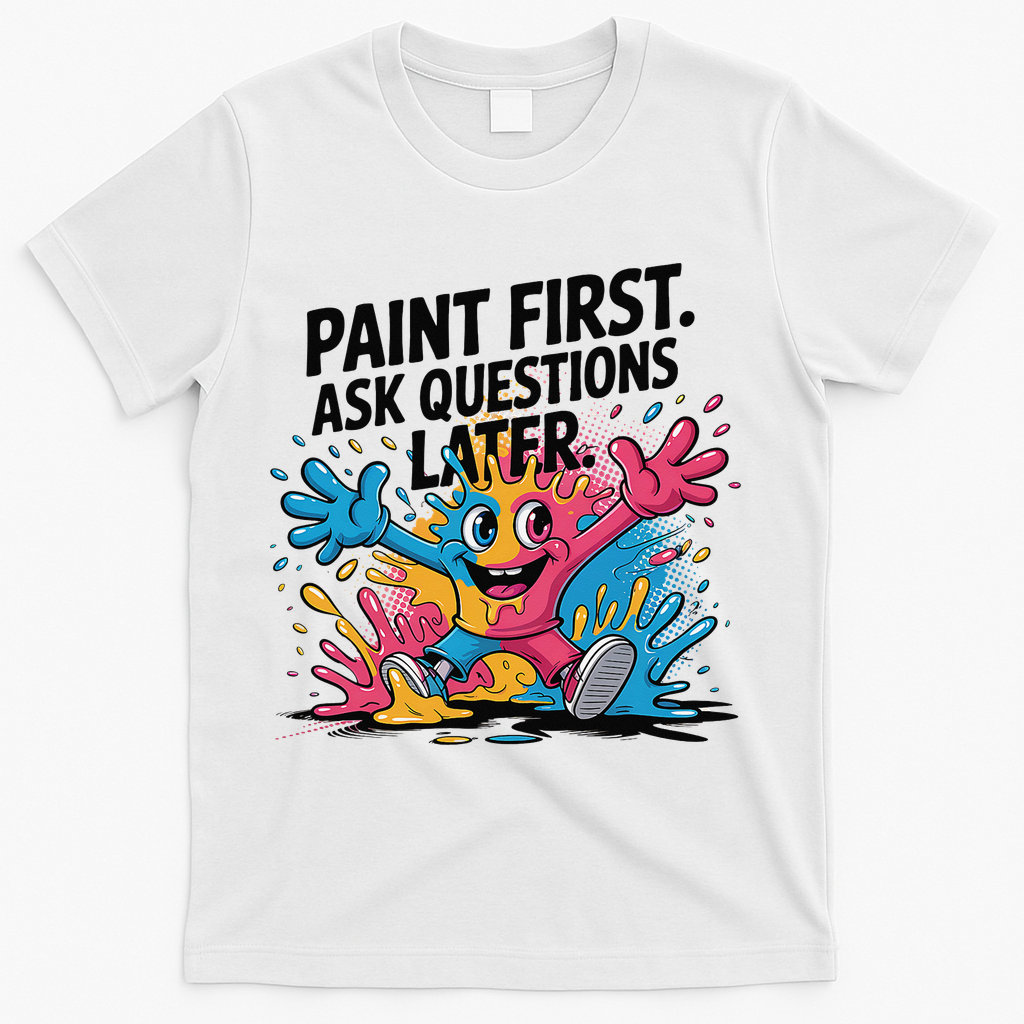 I Love To Finger Paint Funny Art Teacher Painting Artists T-Shirt - White