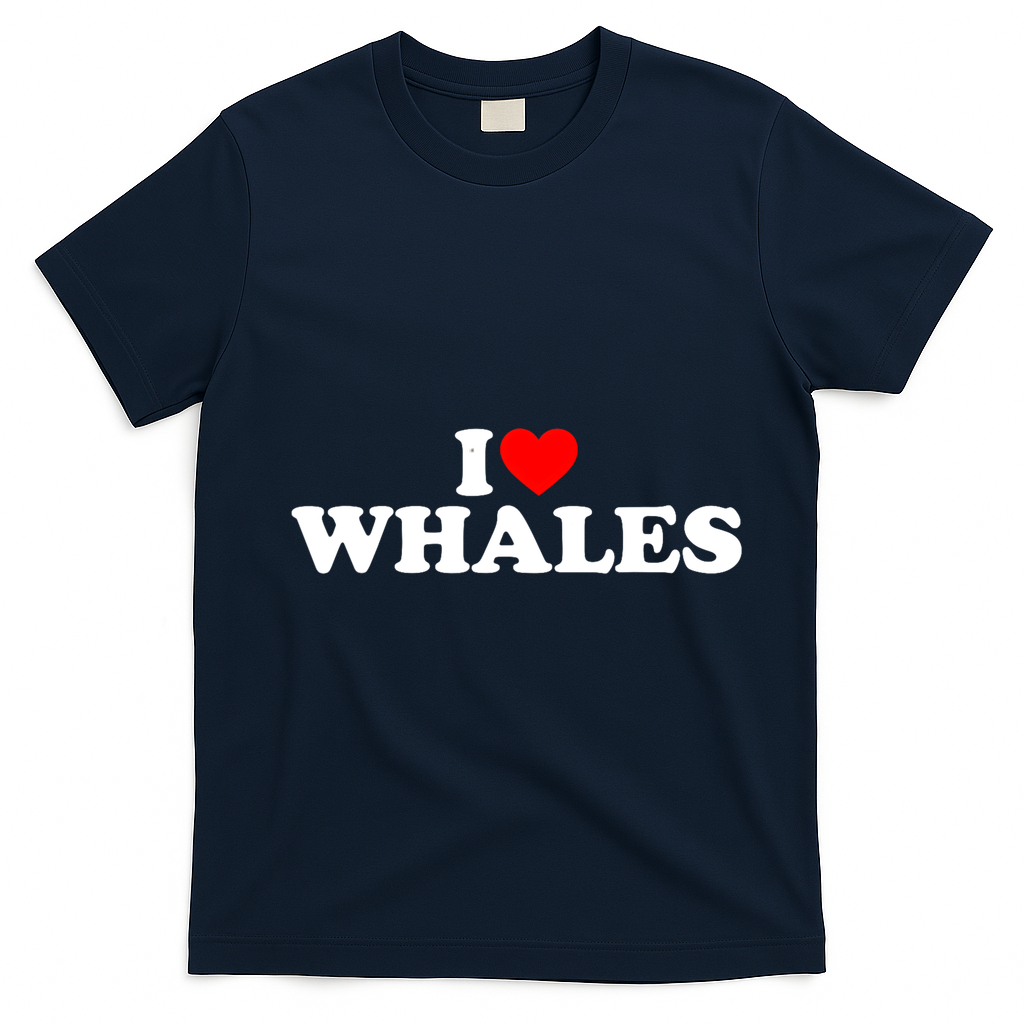 I Love Whales T-Shirt - Navy Blue