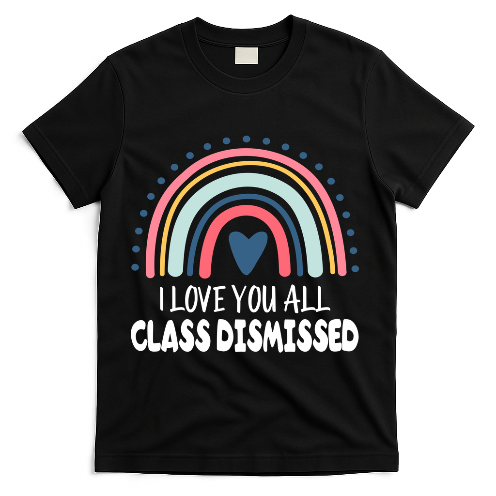 I Love You All Class Dismissed Teacher Gift T-Shirt - Black