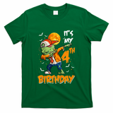 Its My 4th Birthday Dabbing Zombie Halloween Costume T-Shirt - Green