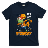 Its My 4th Birthday Dabbing Zombie Halloween Costume T-Shirt - Navy