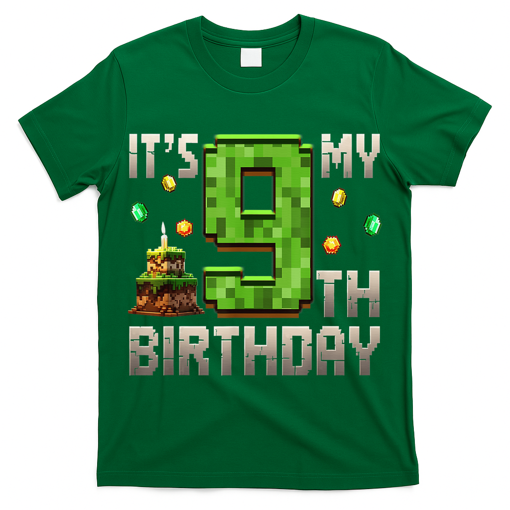 It'S My 9th Birthday 9 Year Old Gamer Pixel Birthday Boy T-Shirt