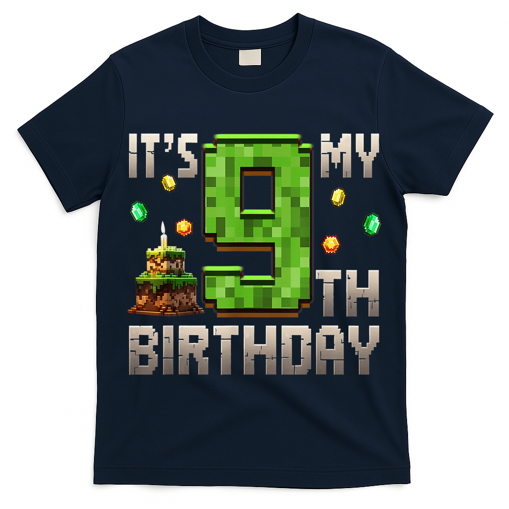 It'S My 9th Birthday 9 Year Old Gamer Pixel Birthday Boy T-Shirt