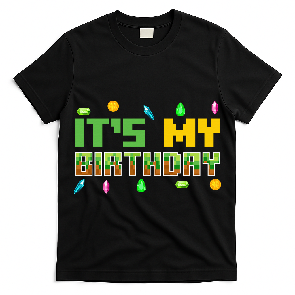 It'S My Birthday Party Video Gamer Pixel Number Birthday Boy T-Shirt