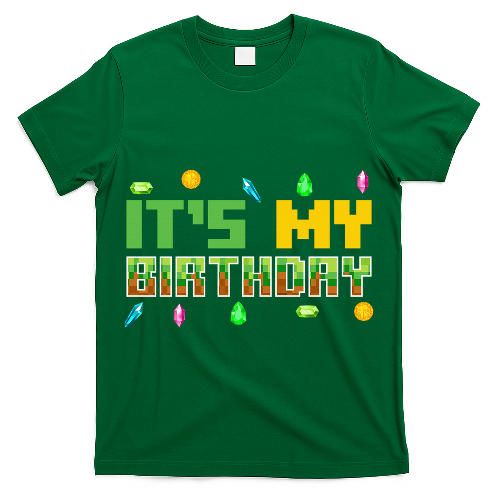 It'S My Birthday Party Video Gamer Pixel Number Birthday Boy T-Shirt