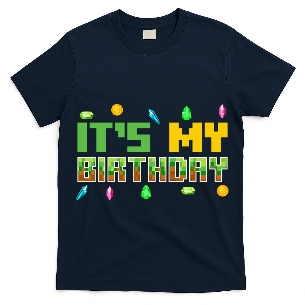 It'S My Birthday Party Video Gamer Pixel Number Birthday Boy T-Shirt