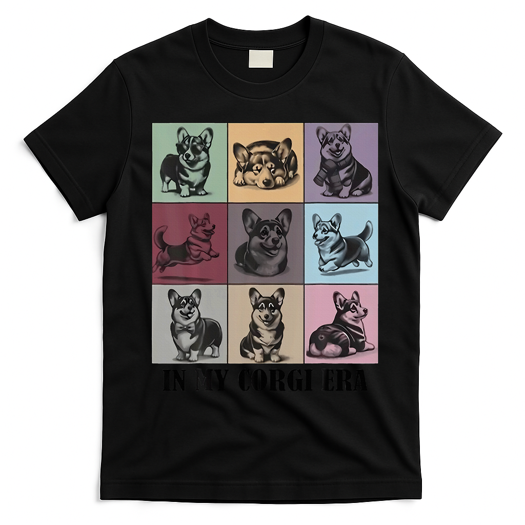 In My Corgi Era Funny Corgi Mom Dog Lover T-Shirt - Black