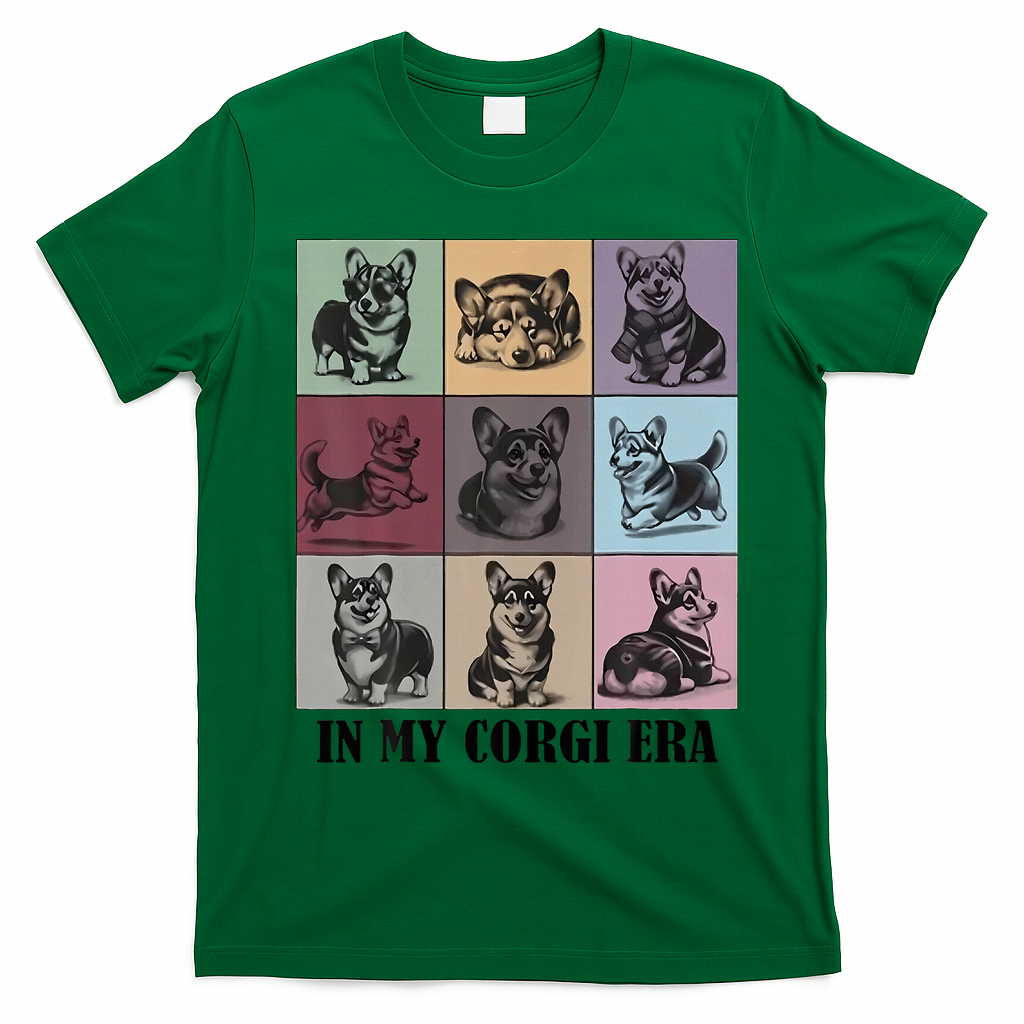 In My Corgi Era Funny Corgi Mom Dog Lover T-Shirt - Irish Green