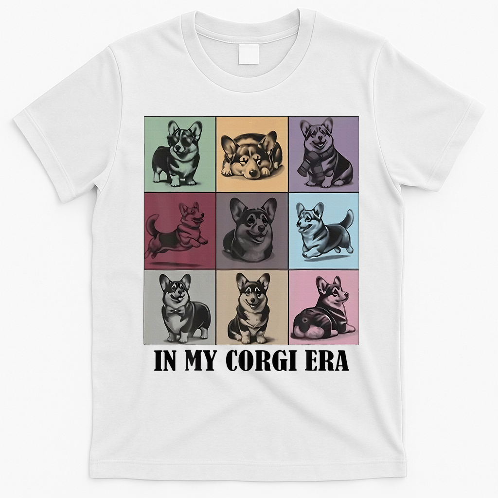 In My Corgi Era Funny Corgi Mom Dog Lover T-Shirt - White