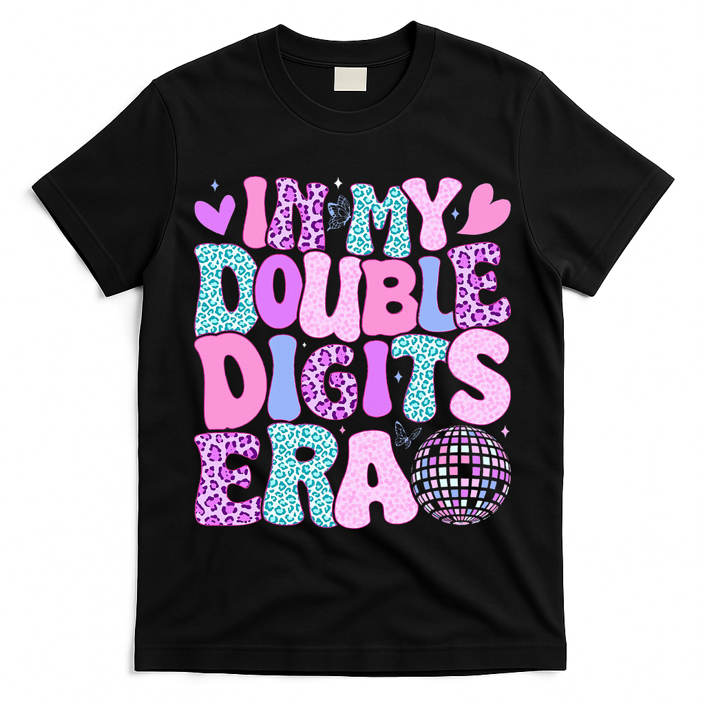 In My Double Digits Era Retro 10 Year Old 10th Birthday T-Shirt