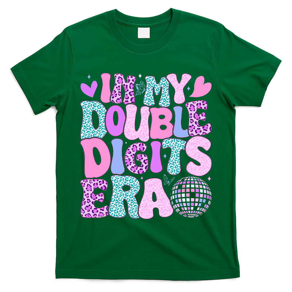 In My Double Digits Era Retro 10 Year Old 10th Birthday T-Shirt