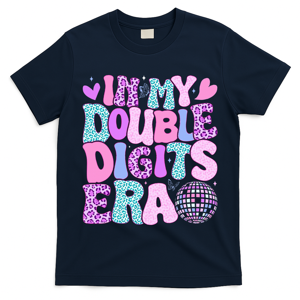 In My Double Digits Era Retro 10 Year Old 10th Birthday T-Shirt