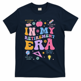 In My Retirement Era Retro Groovy Retired Teacher Women T-Shirt - Navy