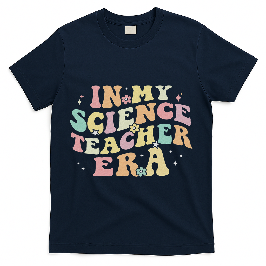 In My Science Teacher Era Retro Back To School Stem Teacher T-Shirt - Navy