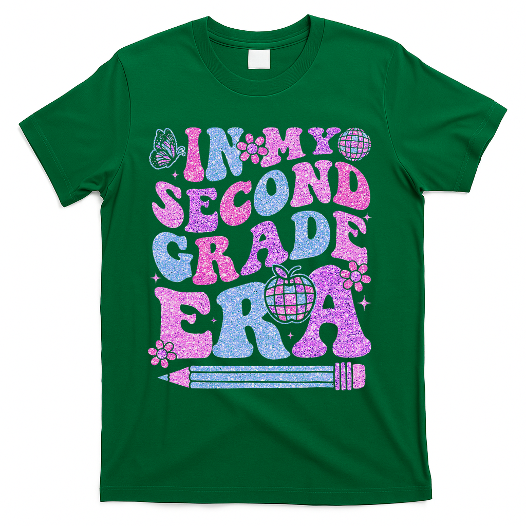 In My Second Grade Era Girl Back To School 2nd Grade Teacher T-Shirt - Green