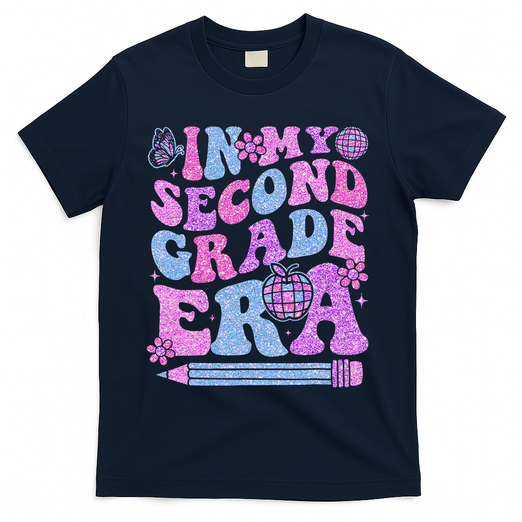 In My Second Grade Era Girl Back To School 2nd Grade Teacher T-Shirt - Navy
