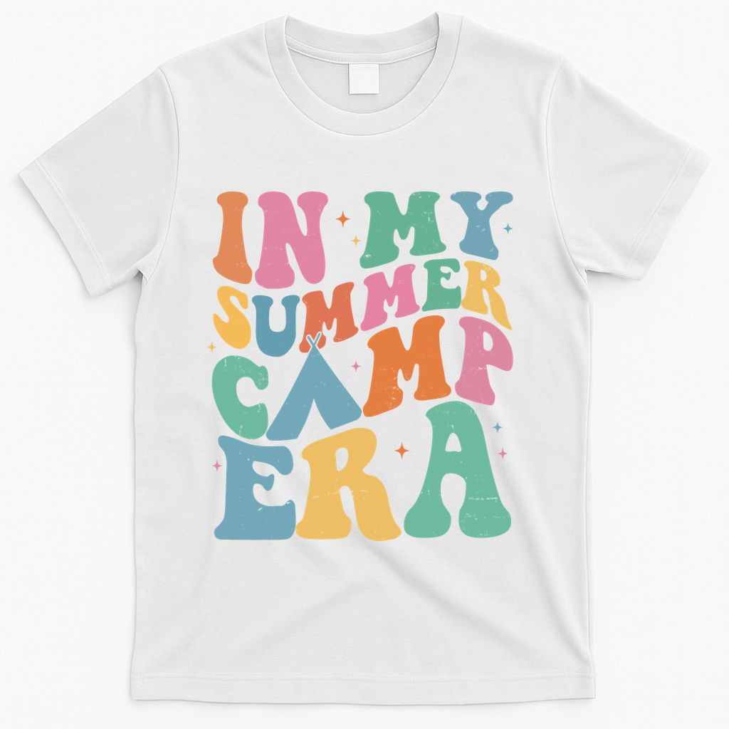 In My Summer Camp Era Retro Groovy T-Shirt - White