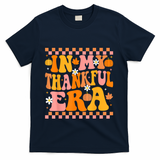 In My Thankful Era Fall Pumpkin Autumn Groovy Thanksgiving T-Shirt - Navy