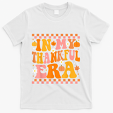 In My Thankful Era Fall Pumpkin Autumn Groovy Thanksgiving T-Shirt - White