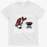 ItS Not A Party Until The Wiener Comes Out Hot Dog Bbq T-Shirt - White