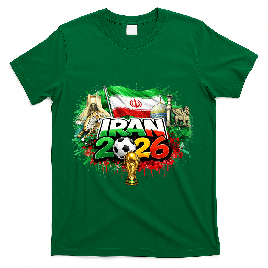 Iran North America Soccer Tournament 2026 T-Shirt - Green