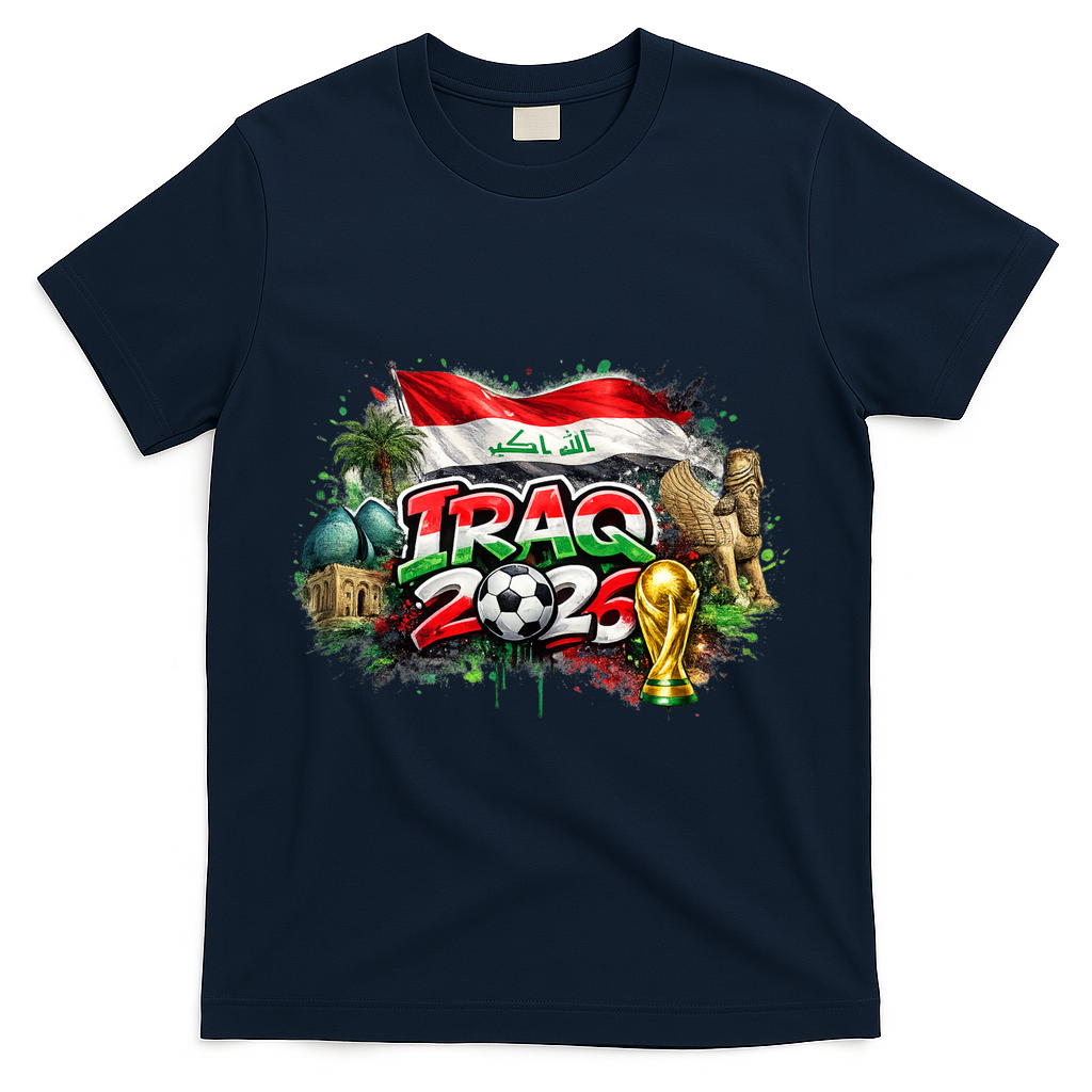 Iraq North America Soccer Tournament 2026 T-Shirt - Navy