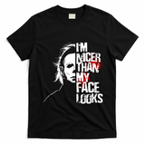 Im Nicer Than My Face Looks Spooky Halloween T-Shirt - Black