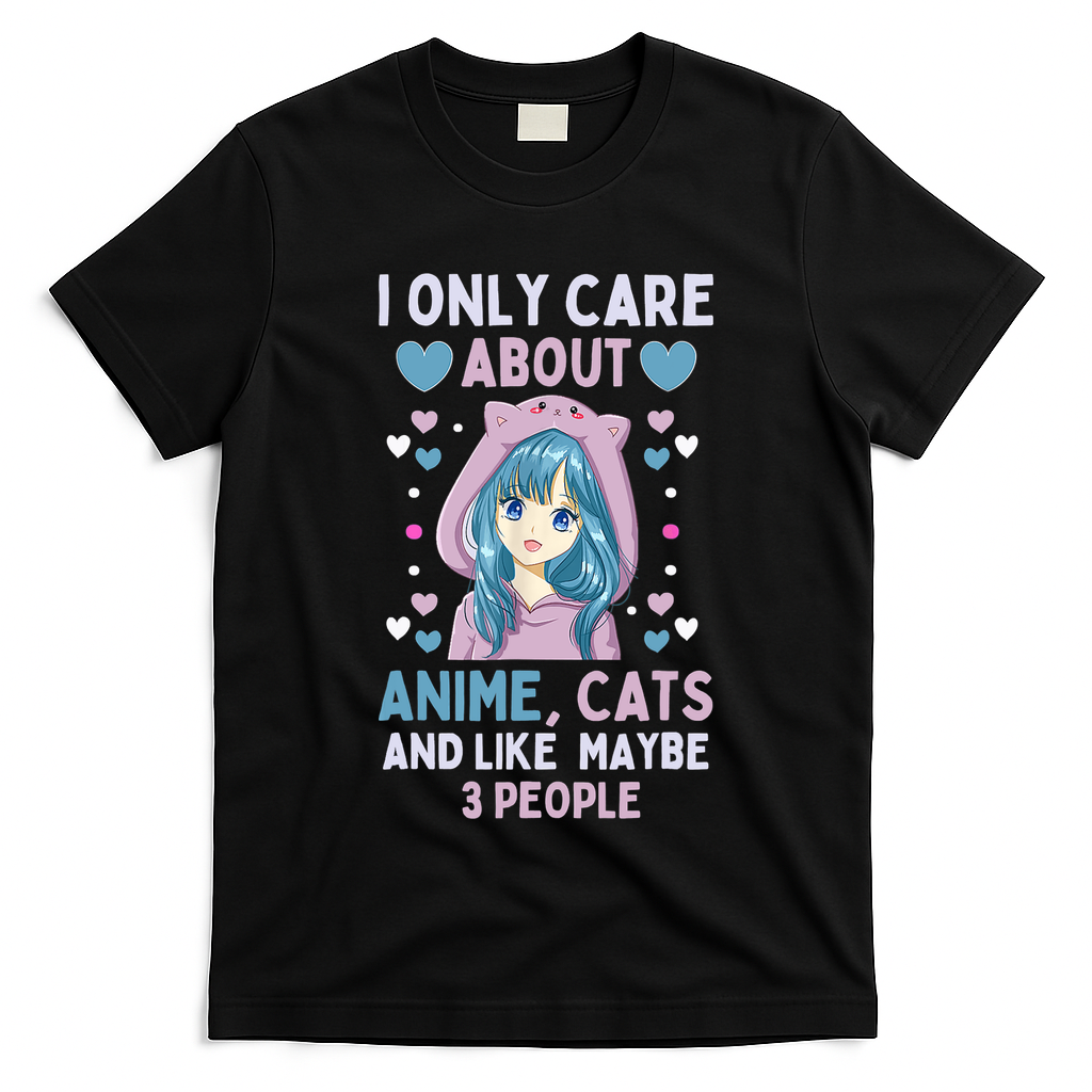 I Only Care About Anime & Cats And Like 3 People Japan Anime T-Shirt